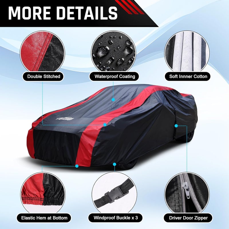 AltoCover Car Cover Custom Fit for Chrysler 300 2004-2023, Coupe Car Cover Waterproof All Weather with Cotton Liner for Rain Snow Protection - Image 4